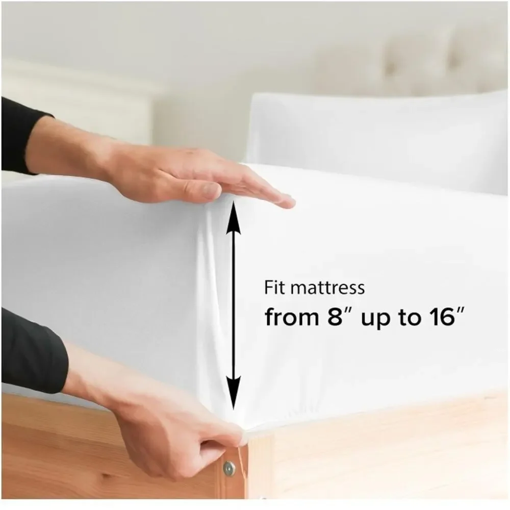 CGK Linens 4 Piece Bed Sheet Set Hotel Luxury Soft Wrinkle Free Deep Pocket